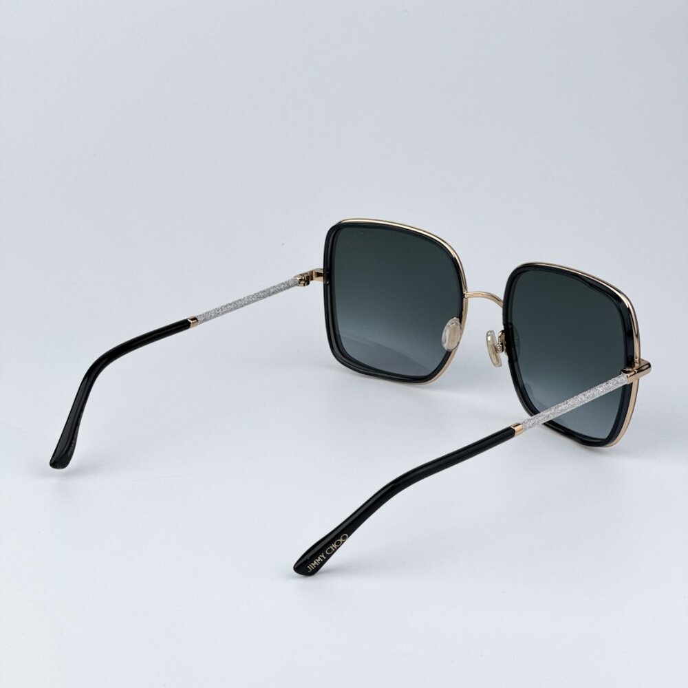 Jimmy Choo Women Black Gold Grey Square BRAND NEW Sunglasses JAYLA/S 02F7 - Picture 5 of 13